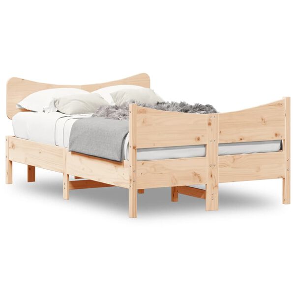 vidaXL Estructura de cama sin colch&oacute;n madera maciza de pino 120x190 cm