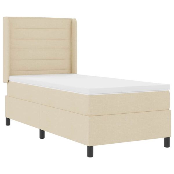 vidaXL Cama tipo Box Spring con colch&oacute;n Crema 200 x 100 cm tela