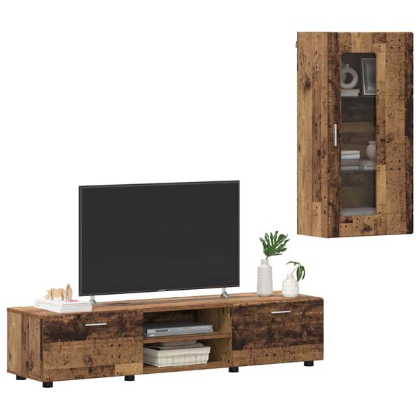 vidaXL Conjunto de mueble de TV con caj&oacute;n FLORIN Madera vieja