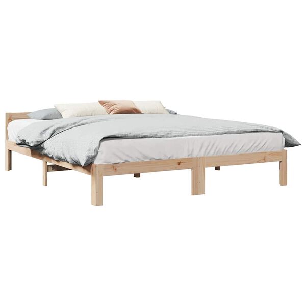 vidaXL Estructura de cama sin colch&oacute;n madera maciza de pino 180x200 cm