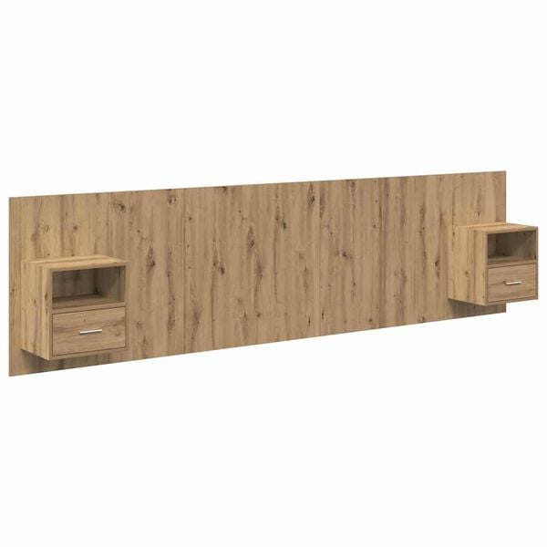 vidaXL Cabecero con Mueble 3 pcs Roble artesanal Madera de ingenier&iacute;a