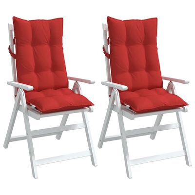 vidaXL Cojines de silla con respaldo alto 2 uds tela Oxford rojo