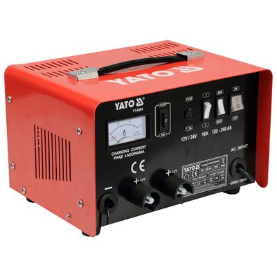 YATO Cargador de batería 12/24 V 16 A 230 V