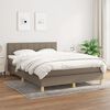vidaXL Cama box spring con colch&oacute;n tela gris taupe 140x190 cm