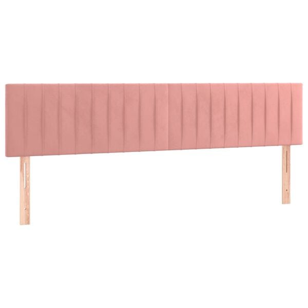 vidaXL Cabeceros terciopelo rosa 160x5x78/88 cm