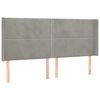 vidaXL Cama box spring colch&oacute;n y LED terciopelo gris claro 180x200 cm