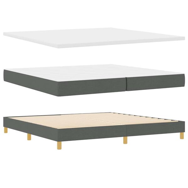 vidaXL Cama tipo Box Spring con colch&oacute;n Gris oscuro 200 x 200 cm tela