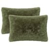 vidaXL Funda de almohada 2 uds. HEERLEN Verde 50 x 75 cm Fleece PV