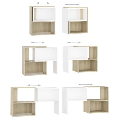 vidaXL Mueble de TV madera contrachapada blanco y roble 104x30x52 cm