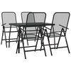 vidaXL Juego de comedor de jard&iacute;n 5 pzas malla met&aacute;lica gris antracita