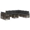 vidaXL Conjunto de sof&aacute;s de jard&iacute;n 10 uds. Gris y Gris Oscuro