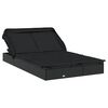 vidaXL Tumbona 2 personas toldo plegable rat&aacute;n PE negro 213x118x97 cm