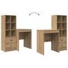 vidaXL Escritorio con caj&oacute;n 2 pcs Roble artesanal