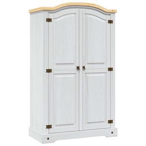vidaXL Armario madera de pino Mexicano estilo Corona blanco 2 puertas