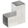 vidaXL Conector de postes en forma de L metal galvanizado 101x101 mm