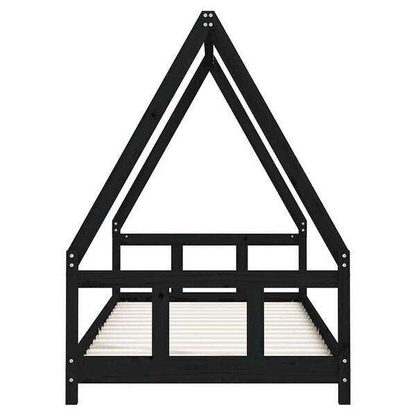 vidaXL Estructura de cama para ni&ntilde;os madera de pino negro 90x200 cm