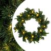 vidaXL Corona de Navidad Verde &Oslash; 30 cm PVC y PE 25 LED
