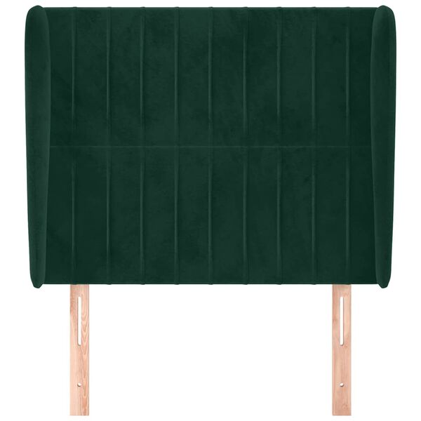 vidaXL Cabecero con orejas de terciopelo verde oscuro 83x23x118/128 cm