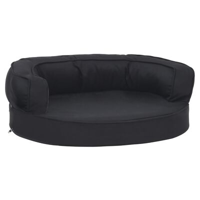 vidaXL Colchón de cama de perro ergonómico aspecto lino negro 60x42cm