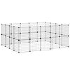 vidaXL Jaula para mascotas de 36 paneles puerta acero negro 175x140x70 cm