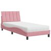 vidaXL Cama con colch&oacute;n Hanko terciopelo rosa 90x200 cm