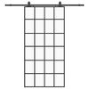vidaXL Puerta corredera con herrajes negro 102x205 cm ESG vidrio