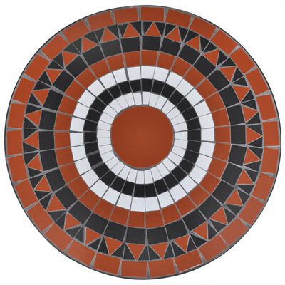 vidaXL Mesa de bistro terraza mosaico terracota y blanco 60 cm