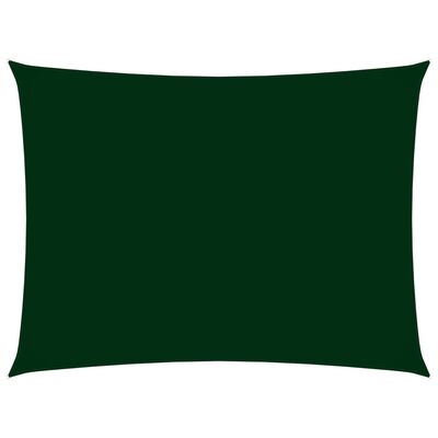 vidaXL Toldo de vela rectangular tela Oxford verde oscuro 4x6 m