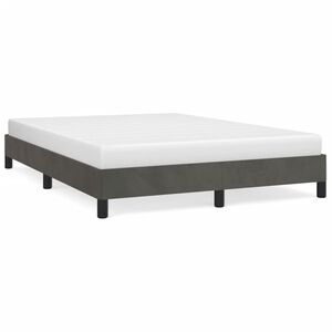 vidaXL Estructura de cama sin colch&oacute;n terciopelo gris oscuro 140x200cm