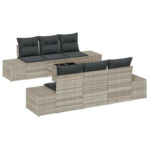 vidaXL Conjunto de sof&aacute; de jard&iacute;n 8 uds. Gris Claro y Gris Oscuro