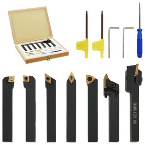 vidaXL Set de herramientas de torneado indexable 12 piezas 8x8mm 70mm