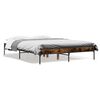vidaXL Estructura cama madera ingenier&iacute;a metal roble ahumado 120x190cm