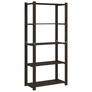 vidaXL Estanter&iacute;a de 5 niveles madera maciza pino negro 80x38x170 cm