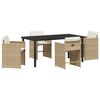 vidaXL Conjunto de Comedor de Jard&iacute;n 5 uds. Beige rat&aacute;n sint&eacute;tico