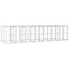 vidaXL Perrera de exterior de acero galvanizado 16,94 m&sup2;