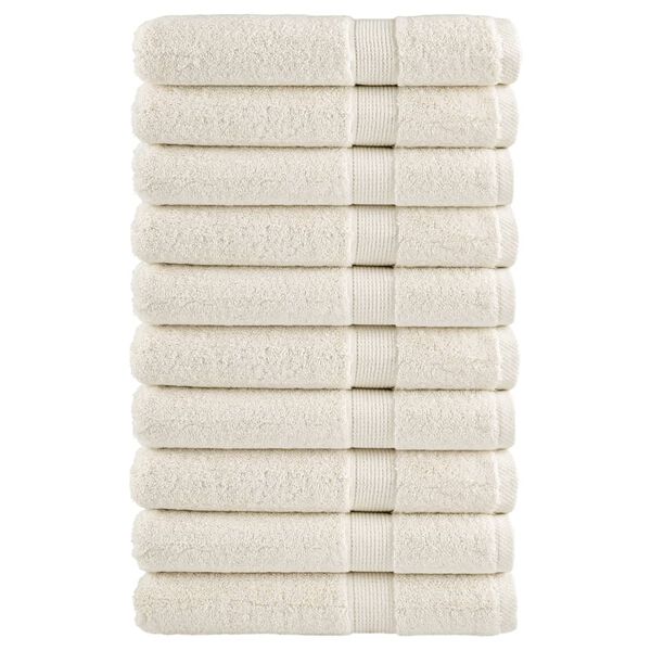 vidaXL Toallas de sauna SOLUND 10 unidades crema 80x200 cm 600 gsm