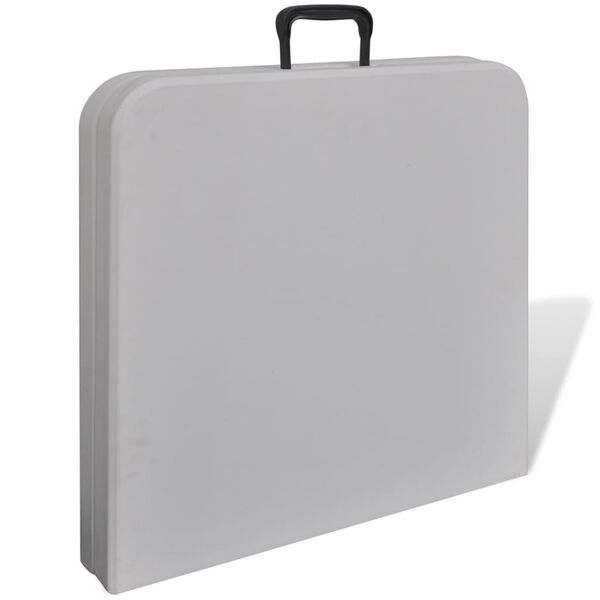 vidaXL Mesa de jard&iacute;n plegable 122 cm HDPE blanco