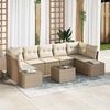 vidaXL Conjunto de sof&aacute; de jard&iacute;n 8 pcs Beige y Crema rat&aacute;n sint&eacute;tico