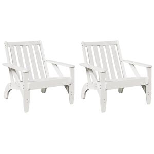 vidaXL Sillas de jard&iacute;n adirondack 2 uds blanco 75x77x77 cm