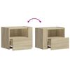 vidaXL Mesitas de noche de pared 2 unidades roble Sonoma 45x30x35 cm