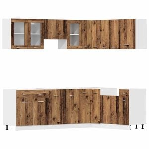 vidaXL Conjunto de armarios de cocina de 11 piezas Lyon madera vieja