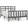 vidaXL Estructura de cama de madera maciza gris 120x200 cm