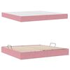 vidaXL Cama con almacenamiento y colch&oacute;n Rosa 200 x 200 cm Terciopelo
