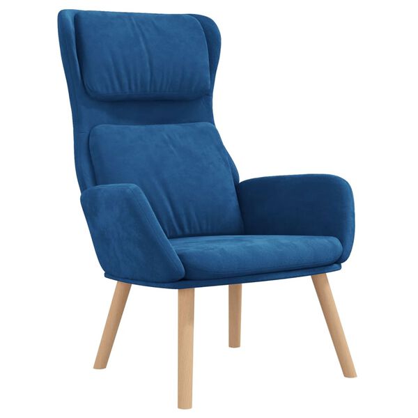 vidaXL Sill&oacute;n de relax de terciopelo azul