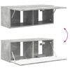 vidaXL Conjunto de mueble para TV de pared 4 pcs Gris Concreto