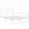 vidaXL Estructura cama sin colch&oacute;n con estribo metal blanco 120x200 cm