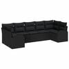 vidaXL Conjunto de sof&aacute; de jard&iacute;n 7 uds. 7 plaza Negro rat&aacute;n sint&eacute;tico