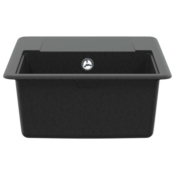 vidaXL Lavabo Negro 560 x 460 mm 80% Cuarzo y 20% Resina