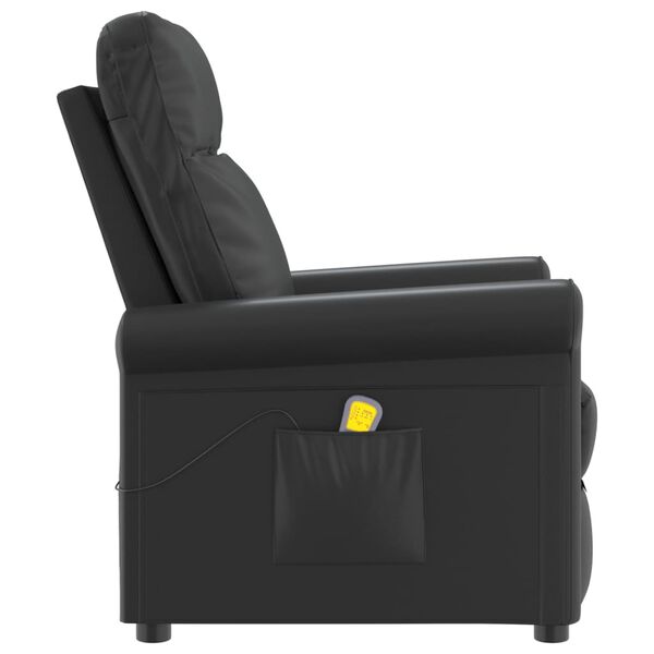 vidaXL Sill&oacute;n de masaje de cuero sint&eacute;tico negro