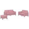 vidaXL Juego de sof&aacute;s 3 piezas terciopelo rosa